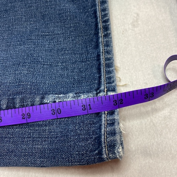 7 for all mankind Bootcut 002868 distressed blue jeans size 28 - Picture 9 of 10